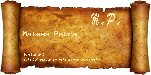 Mateas Petra névjegykártya